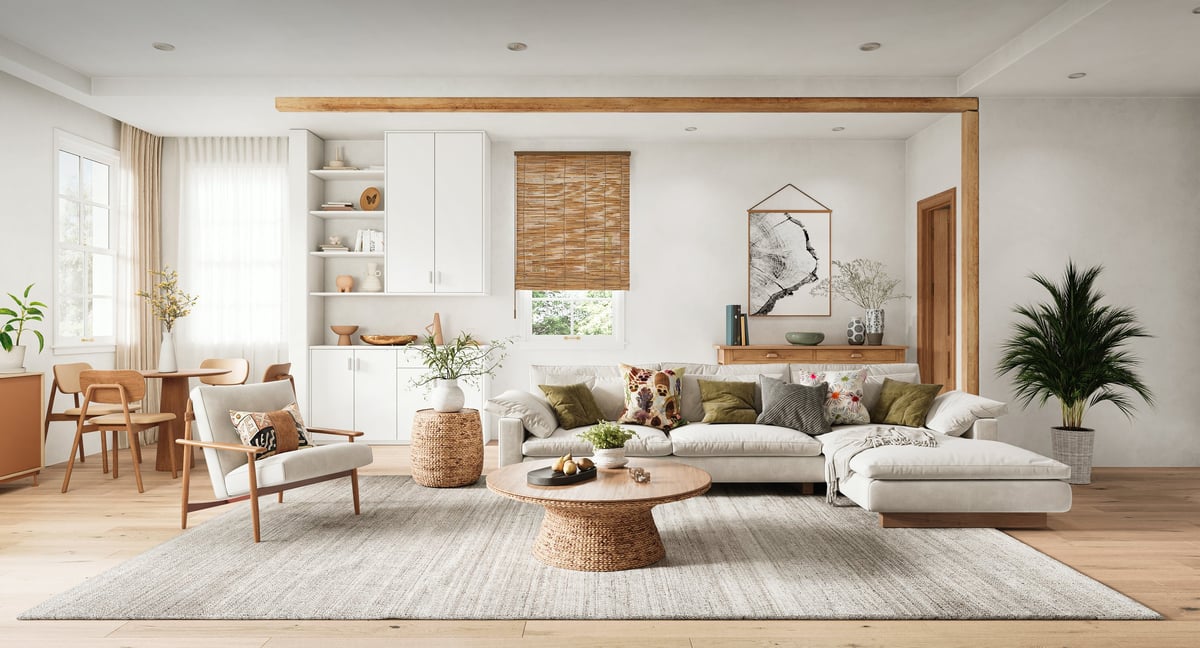 Bright modern living room in a Pickerington home